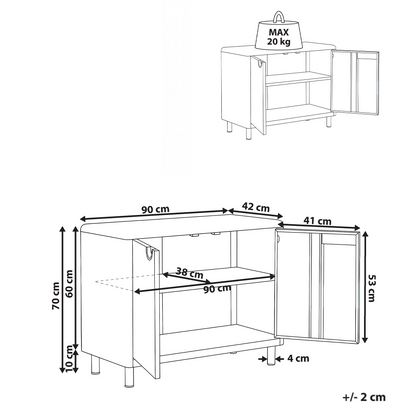 Storage Cabinet Beige Steel With 2 Doors And Adjustable Shelves For Home Office Modern Style