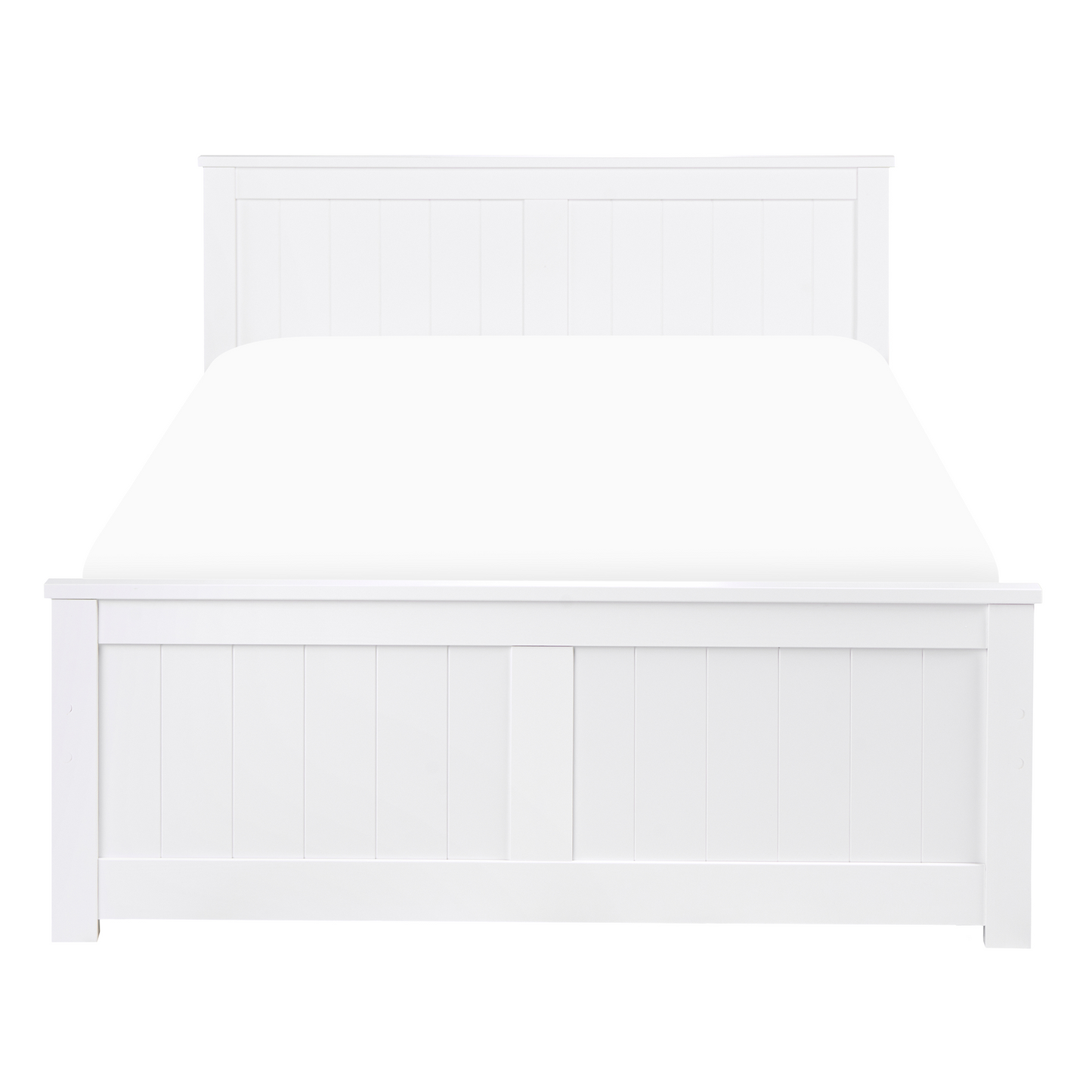 NordicNest White Pine Bed Frame Small Double Minimalist Headboard