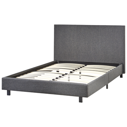Slatted Bed Frame Grey Polyester EU Small Double 4ft