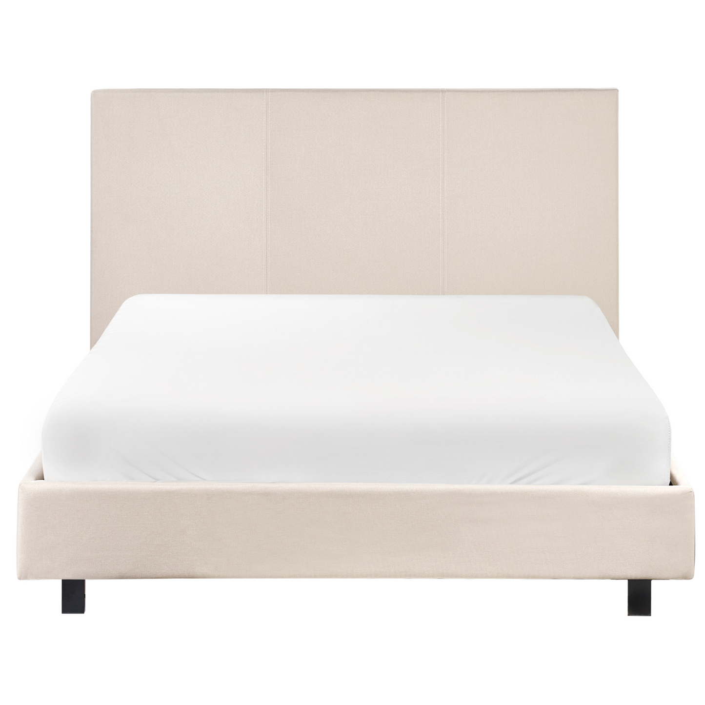 Slatted Bed Frame Beige Upholstered Small Double 4Ft
