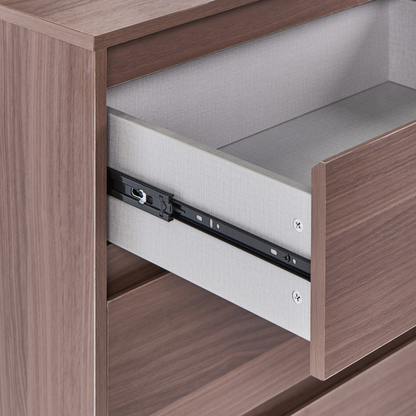 NordicNest Dark Brown 4 Drawer Chest With Black Metal Legs 60x40x104