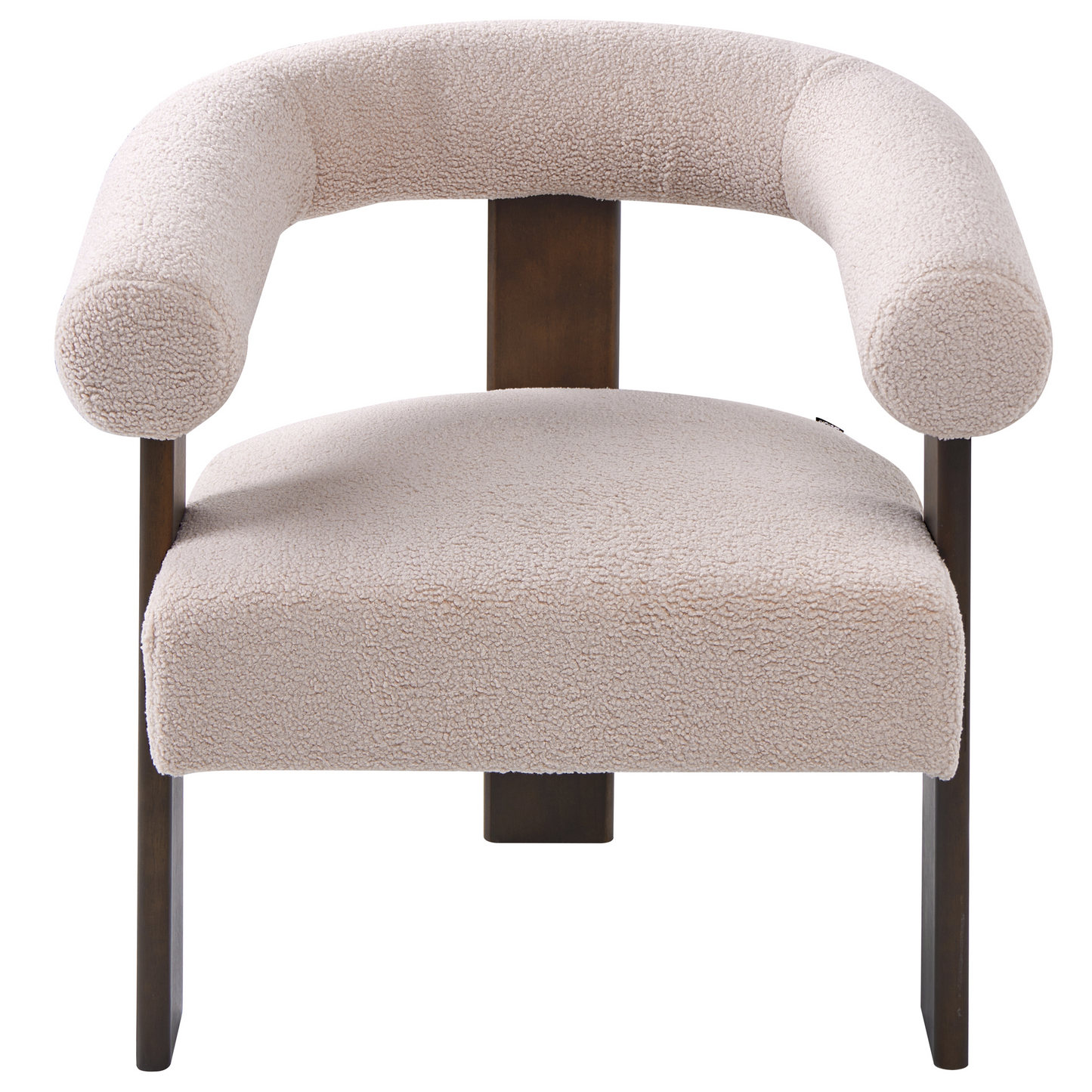 TwoTone Boucle Sofa Set 2 Seater Armchair Beige Brown