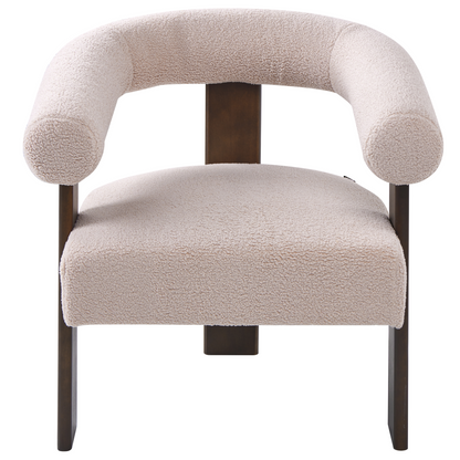 TwoTone Boucle Sofa Set 2 Seater Armchair Beige Brown