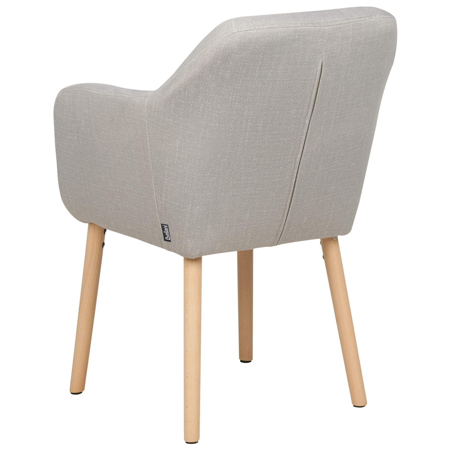 Taupe Dining Chair With Armrests And Wooden Legs