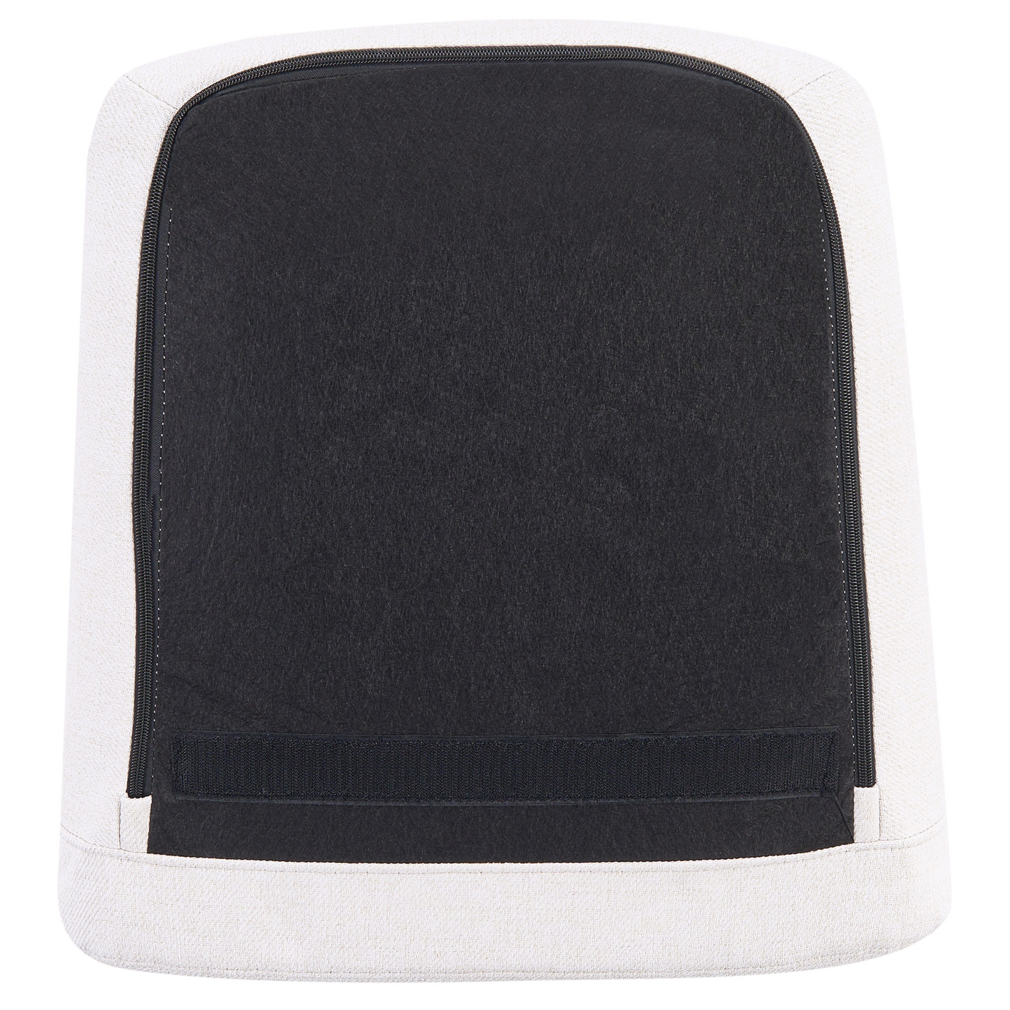 Off-White Fabric Wingback With Black Iron Base 360 Degree Swivel