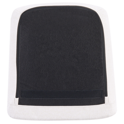 Off-White Fabric Wingback With Black Iron Base 360 Degree Swivel