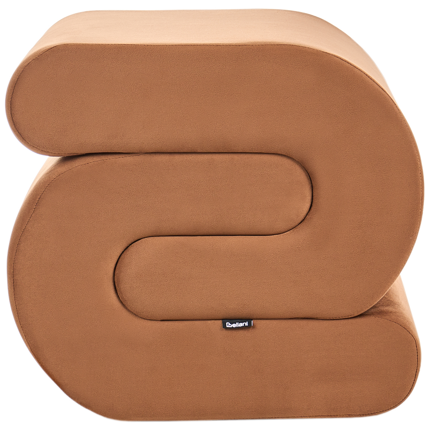 Pouffe Golden Brown Velvet RetroStyle S Shape Footstool