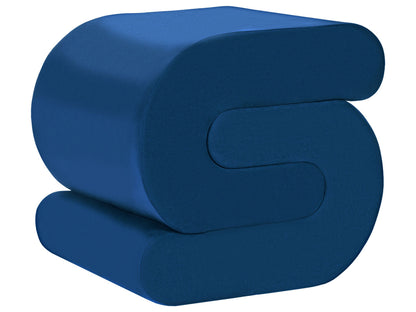 Navy Blue Velvet Pouffe S Shape Footstool