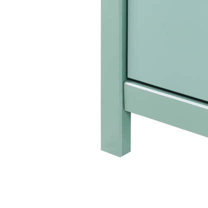 Nordic Pine Co Sideboard Green 2 Door Cabinet With Drawers Scandinavian Style For Living Room