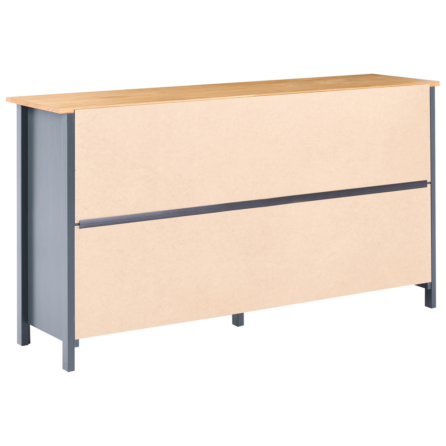 Sideboard Dark Blue 2 Door With Drawers Pine Wood