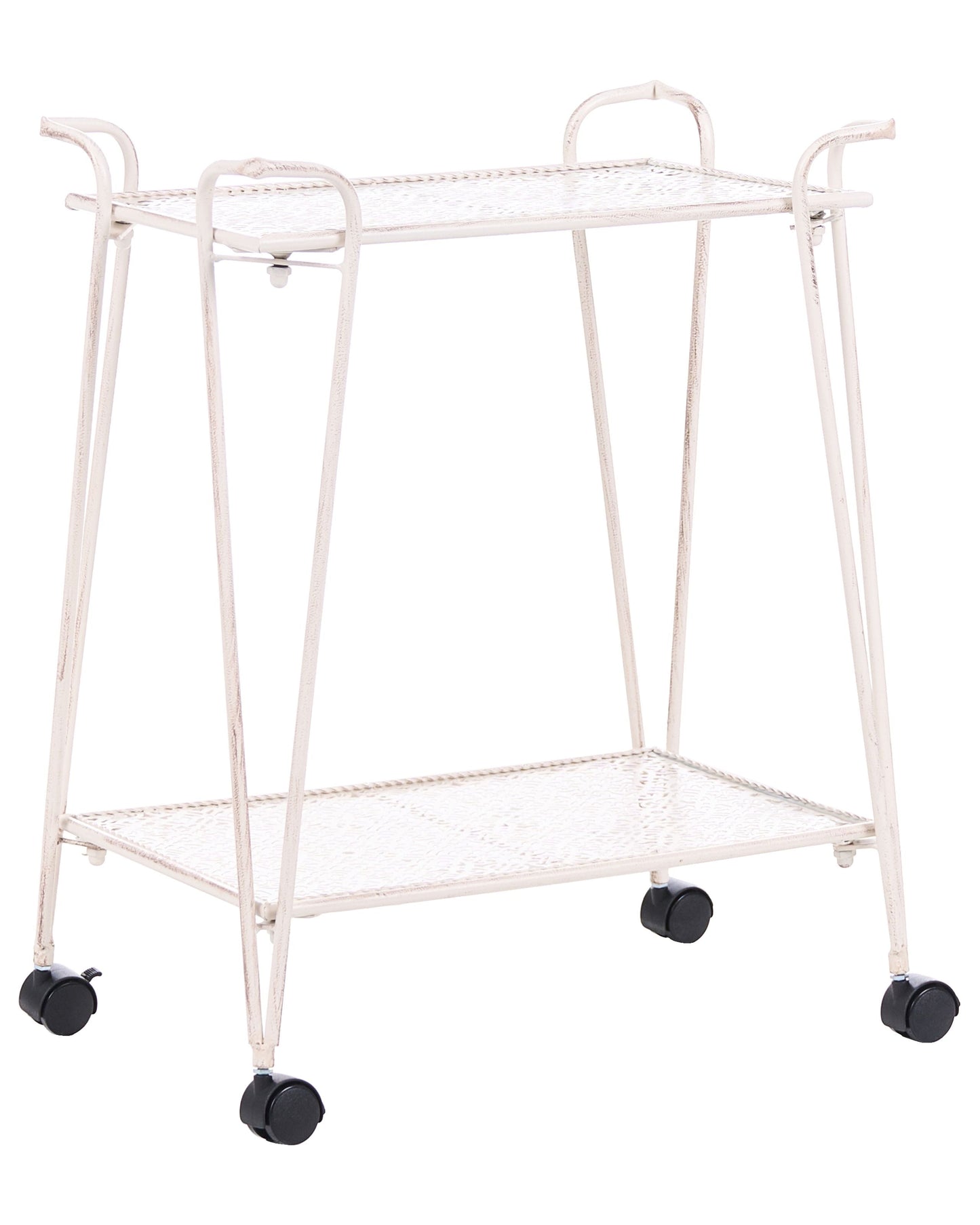 Iron White 2 Tier Mobile Shelving Unit for Bathroom