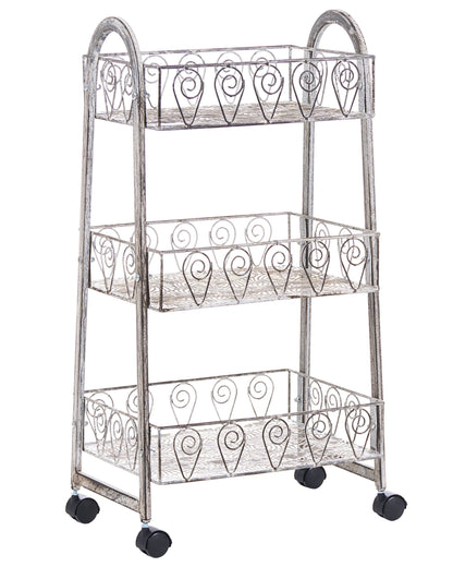 Heritage Home Iron White 3 Tier Mobile Shelving Unit