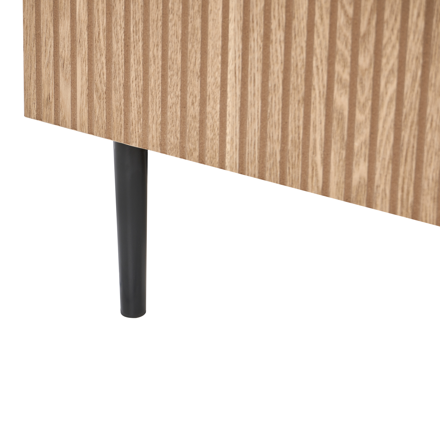 Brand Ash Wood TV Stand With Ribbed Front And Two Drawers For Modern Living Room
