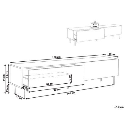 Brand Ash Wood TV Stand With Ribbed Front And Two Drawers For Modern Living Room