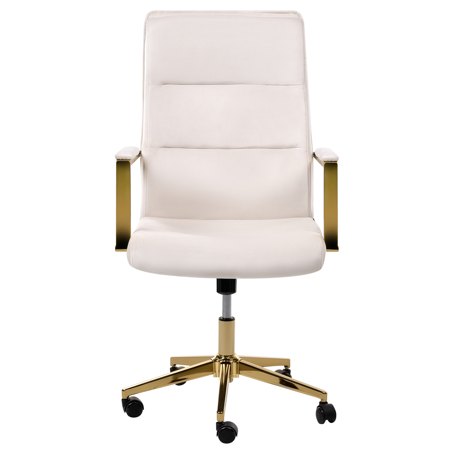 Executive Office Chair Beige Upholstery Height Tilt Swivel
