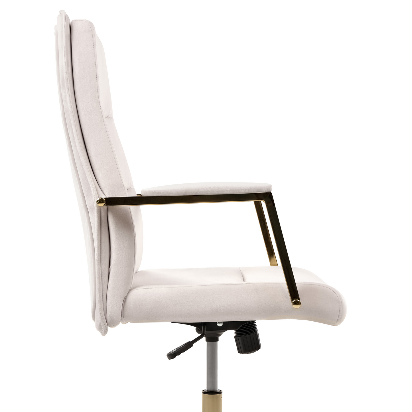 Executive Office Chair Beige Upholstery Height Tilt Swivel