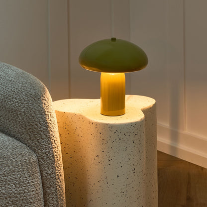 Olive Green Mushroom Dome Table Lamp Iron Base 22cm