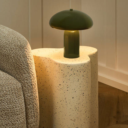 Dark Green Table Lamp Iron Base 22cm Mushroom Dome