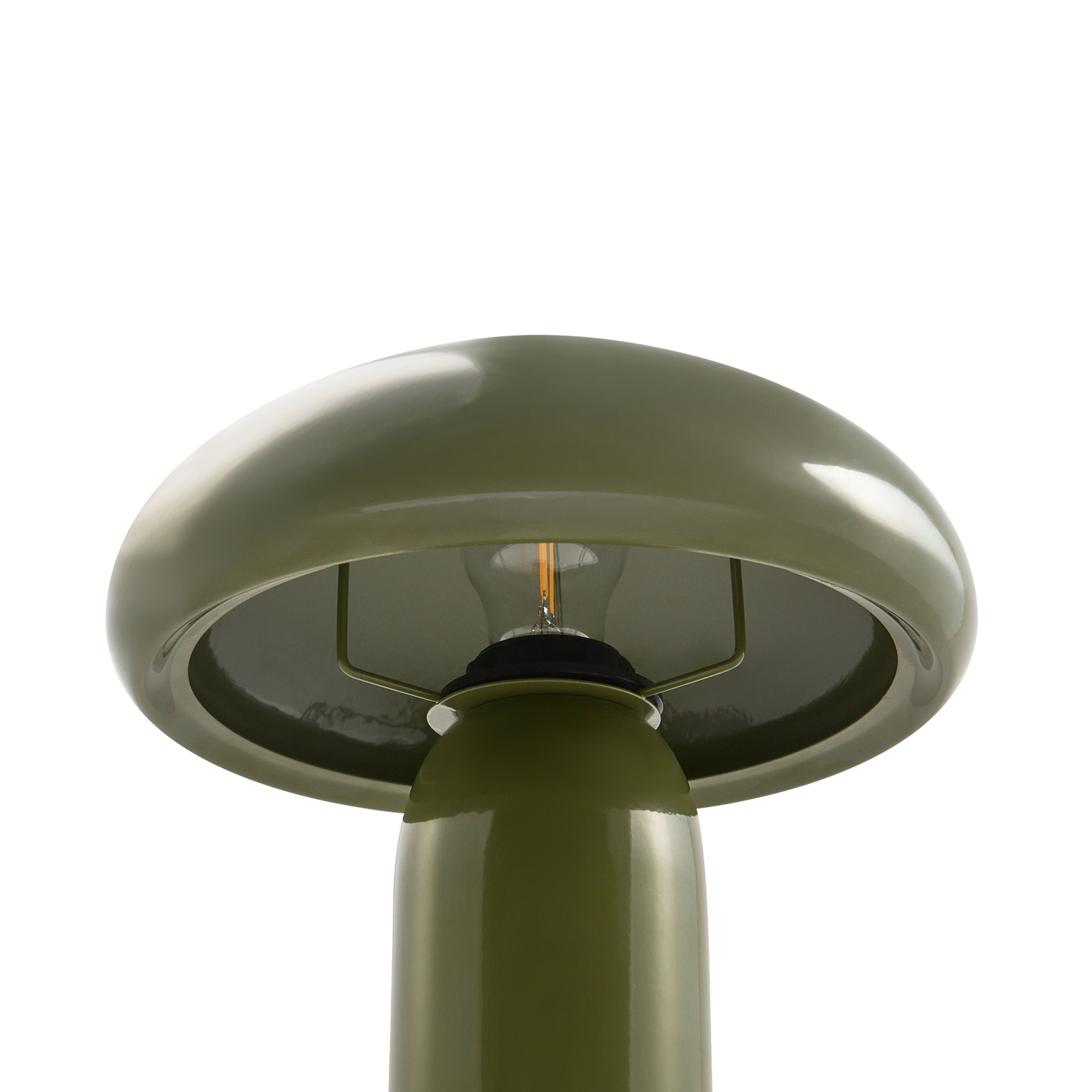 Dark Green Table Lamp Iron Base 22cm Mushroom Dome