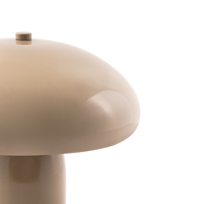 Table Lamp Beige Iron Metal Base 22 Centimeter Mushroom Dome Modern Home Living Room Elegant Accent Lighting