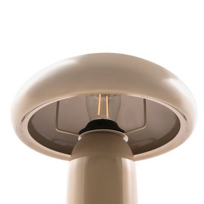 Table Lamp Beige Iron Metal Base 22 Centimeter Mushroom Dome Modern Home Living Room Elegant Accent Lighting