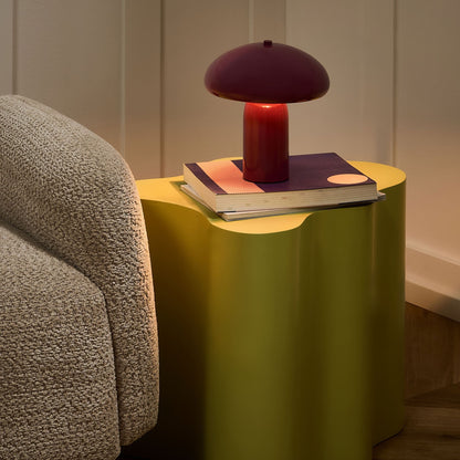 Home Burgundy Table Lamp Iron Base 22cm Modern Dome
