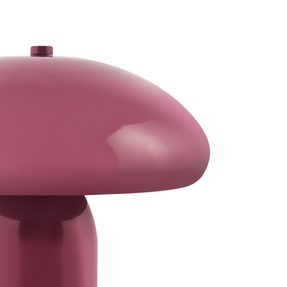 Home Burgundy Table Lamp Iron Base 22cm Modern Dome