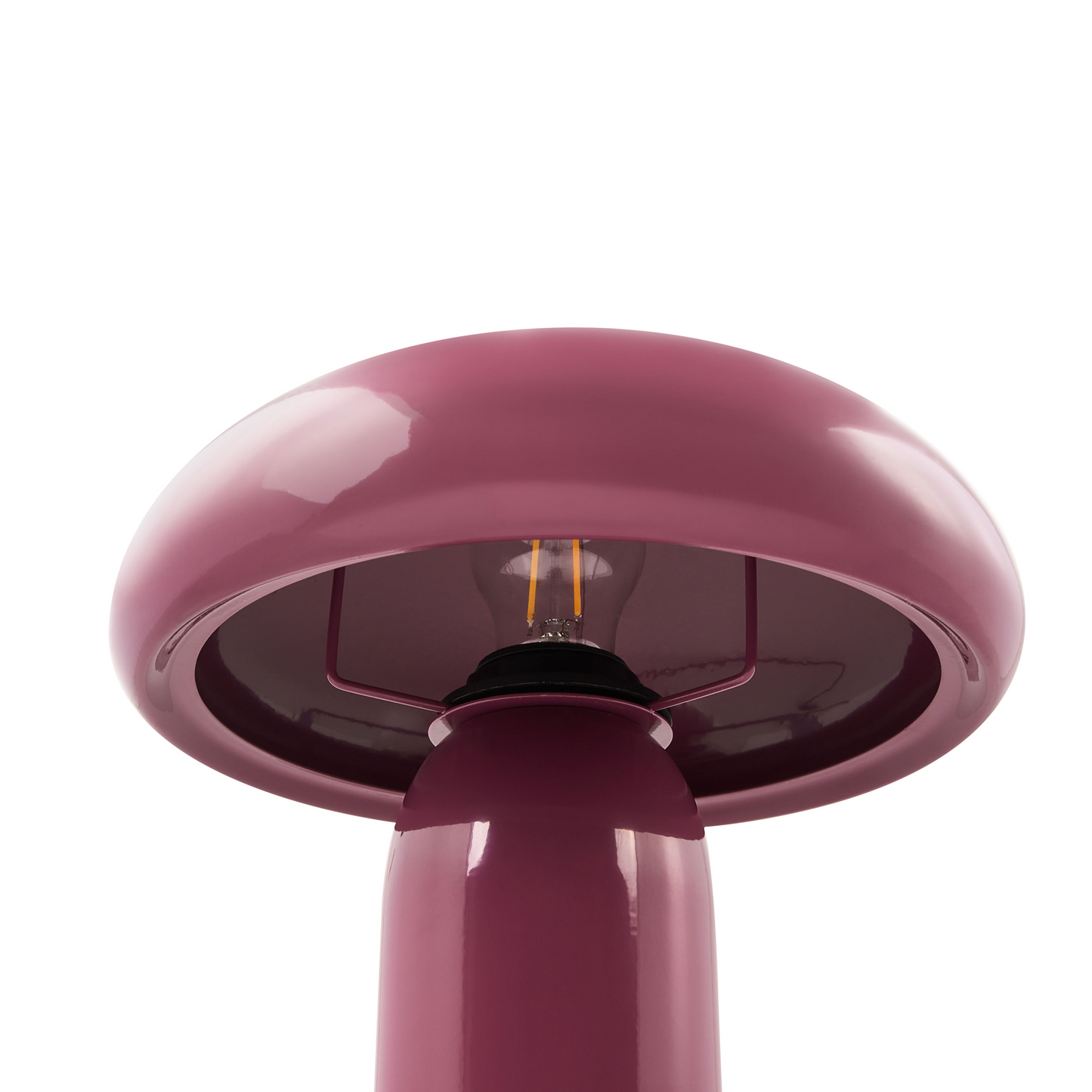 Home Burgundy Table Lamp Iron Base 22cm Modern Dome