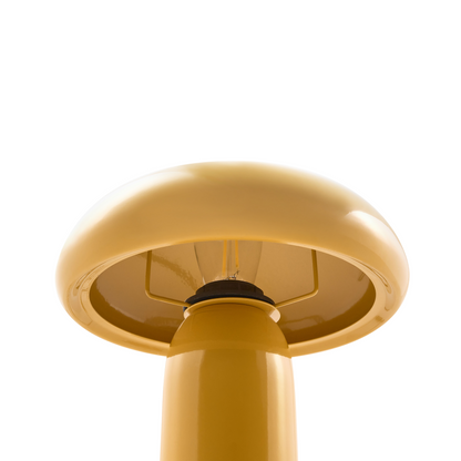 Mushroom Dome Table Lamp Yellow Iron Base 22cm
