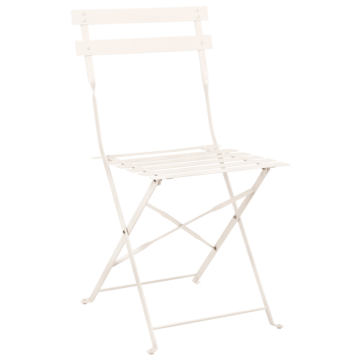 3 Piece Bistro Set Off White Metal Folding Outdoor