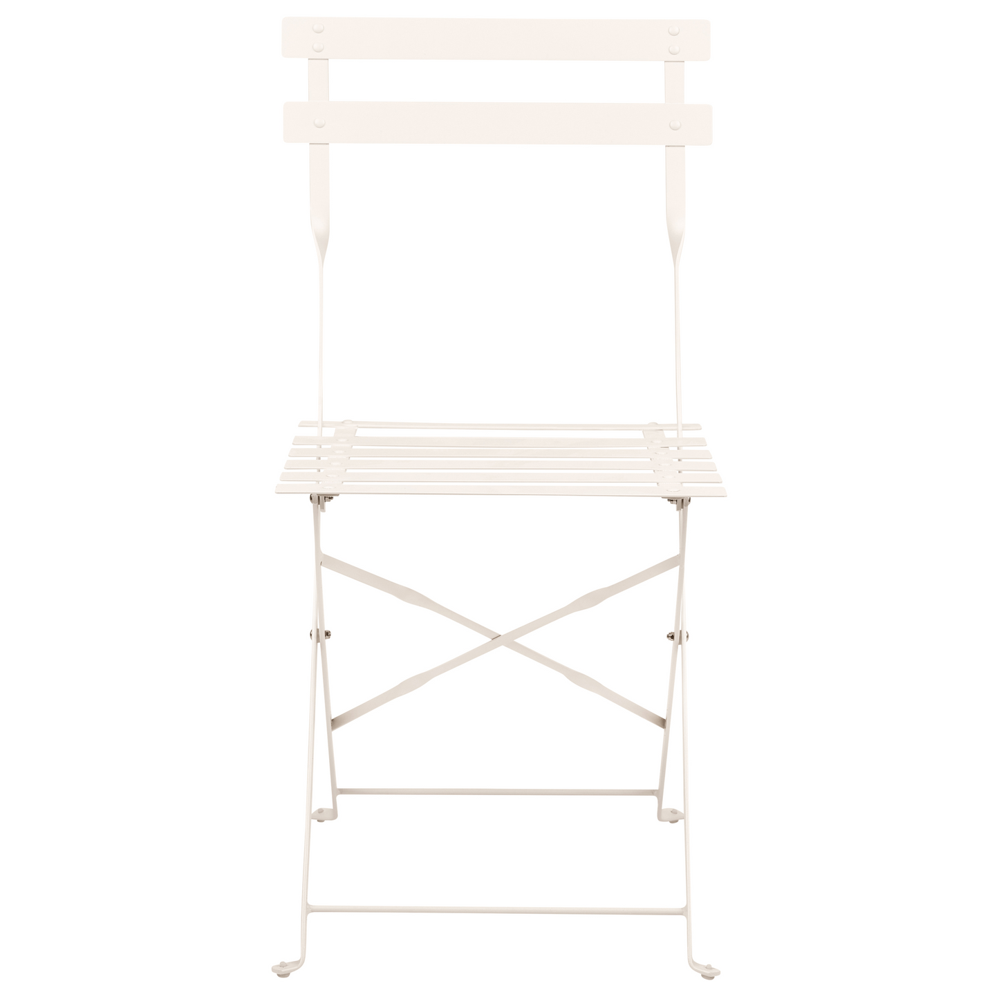 3 Piece Bistro Set Off White Metal Folding Outdoor