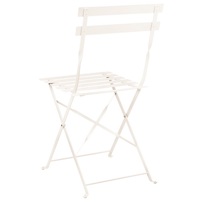 3 Piece Bistro Set Off White Metal Folding Outdoor