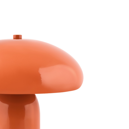 Table Lamp Orange Iron Base 22cm Mushroom Dome