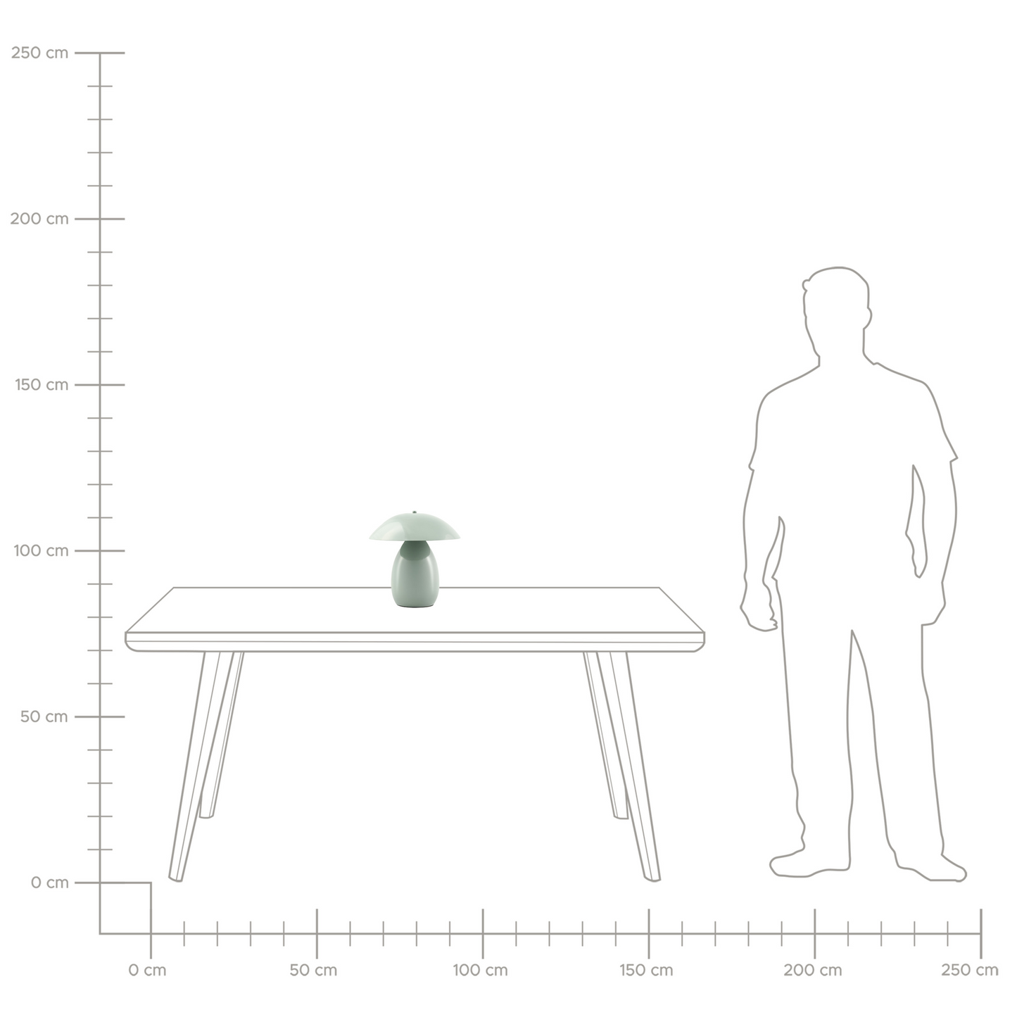 Light Green Mushroom Table Lamp 30cm Iron Base