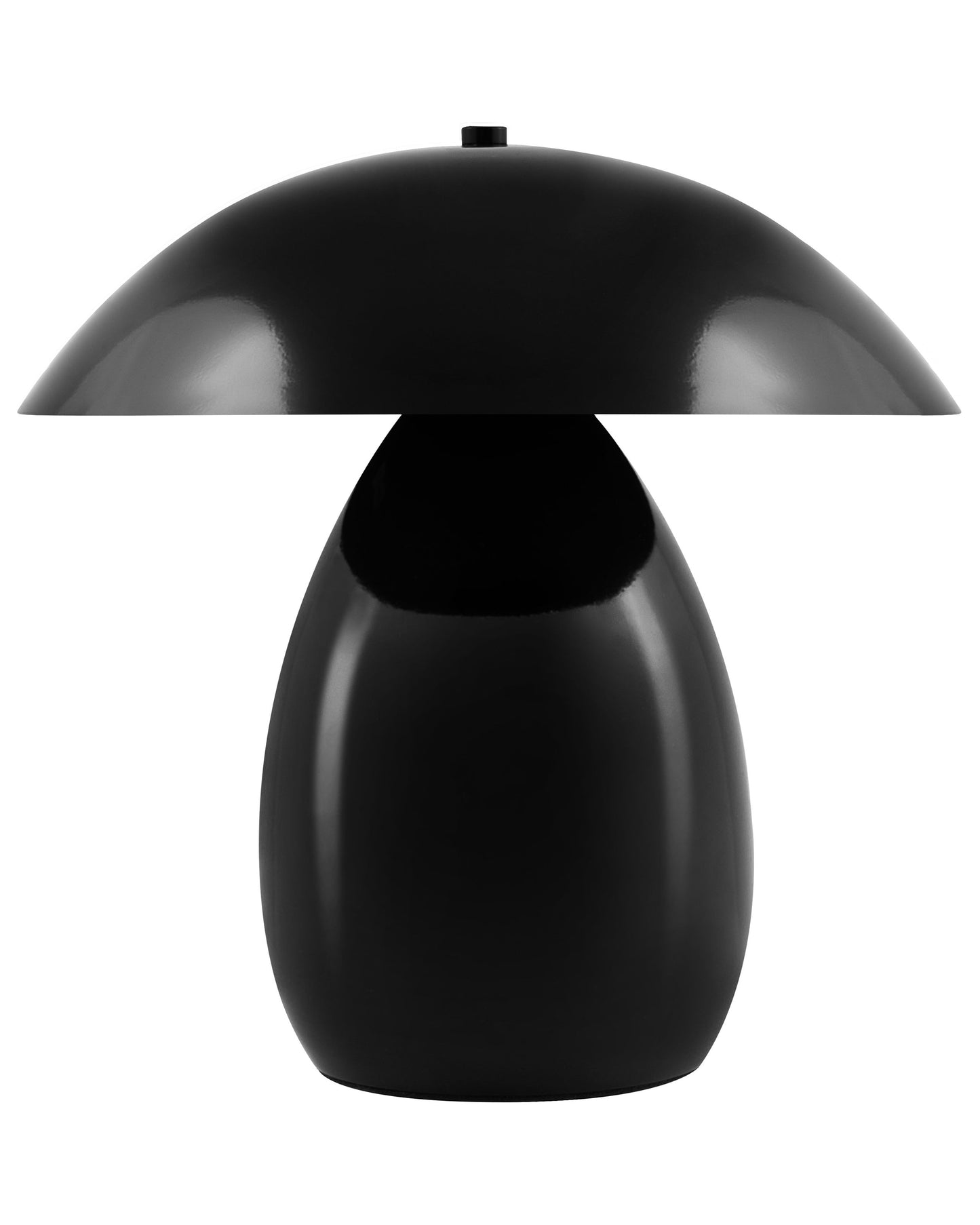 Table Lamp Black Iron Base 30cm Mushroom Silhouette