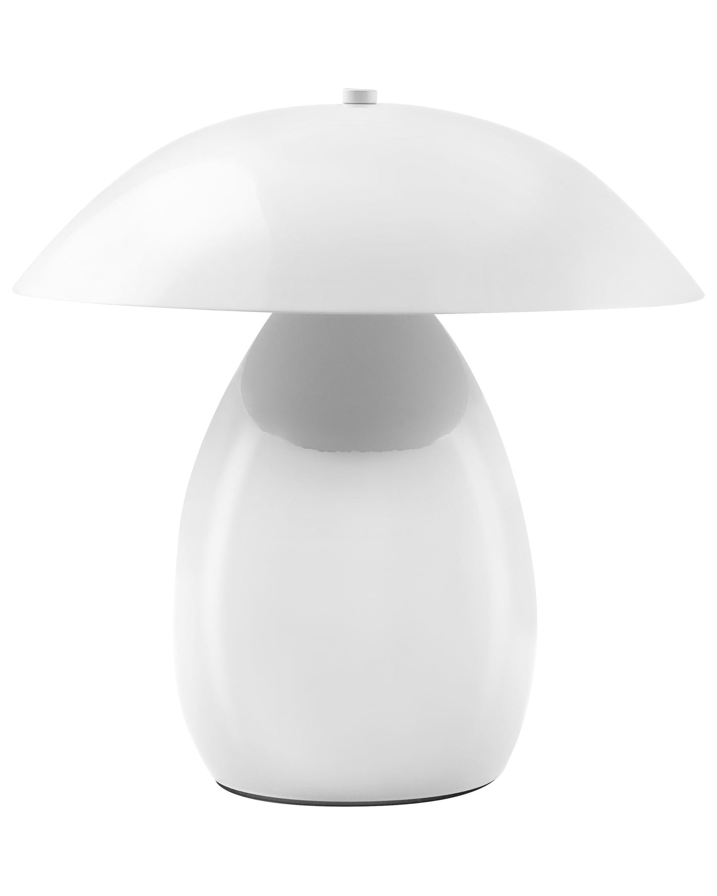 Table Lamp White Metal Base 30cm Mushroom Silhouette Modern