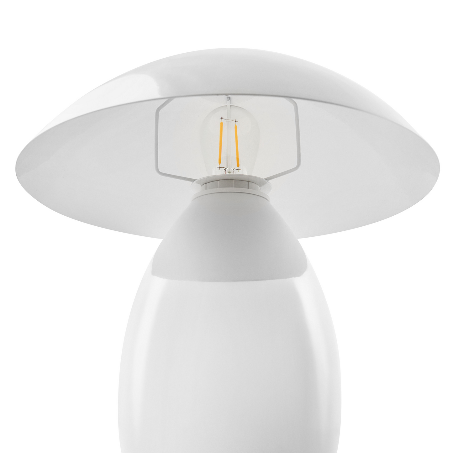 Table Lamp White Metal Base 30cm Mushroom Silhouette Modern