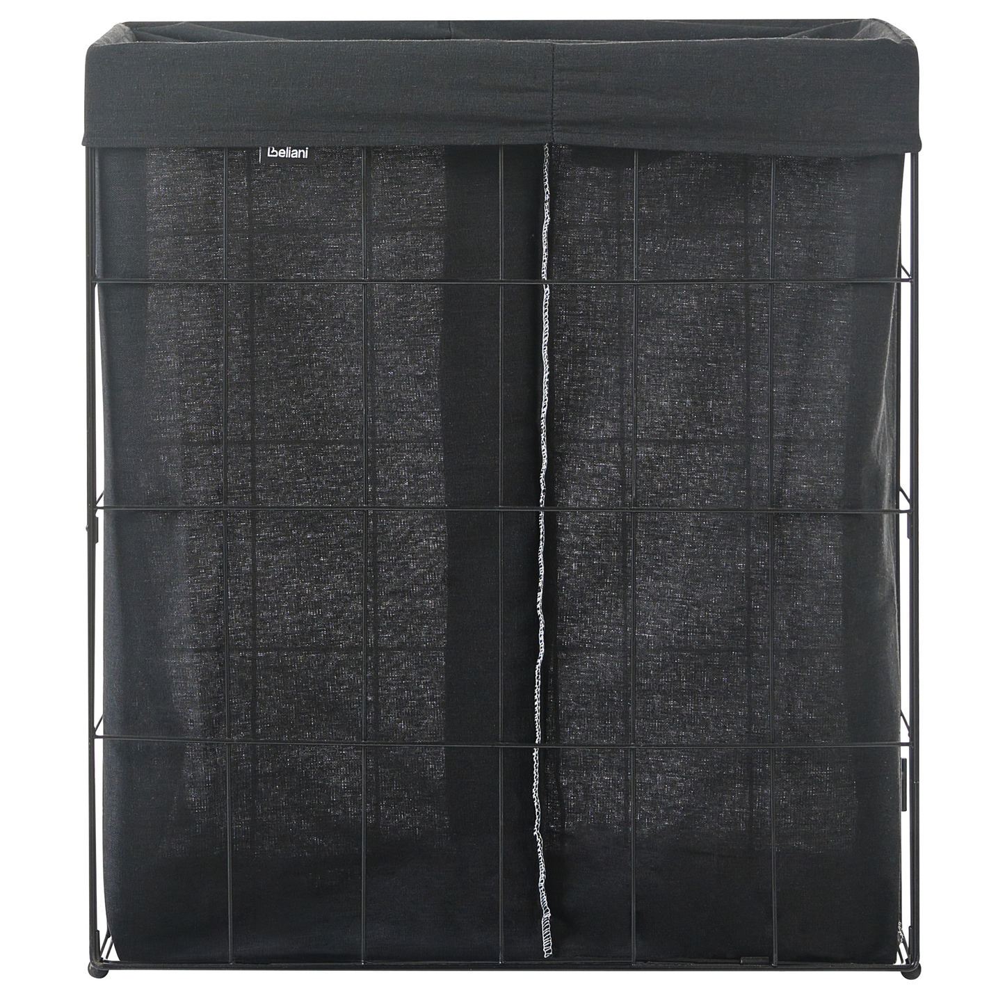 Laundry Basket With Black Metal Frame Foldable Handmade Removable Fabric Liner 100L