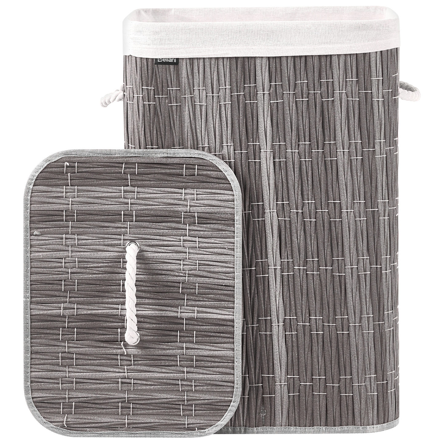 Laundry Basket Grey With Lid 72L Removable Liner