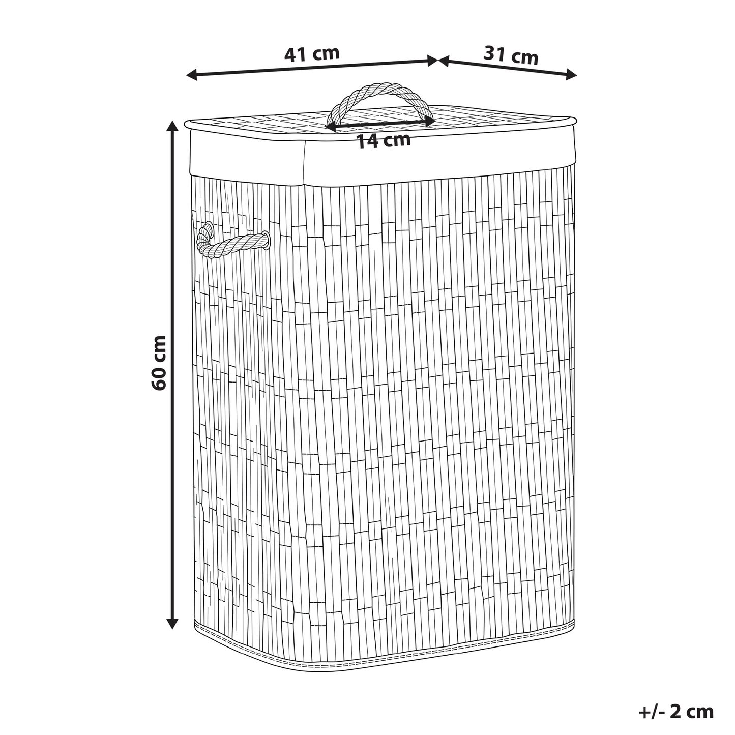 White Fabric Laundry Basket With Lid And Removable Liner 72L