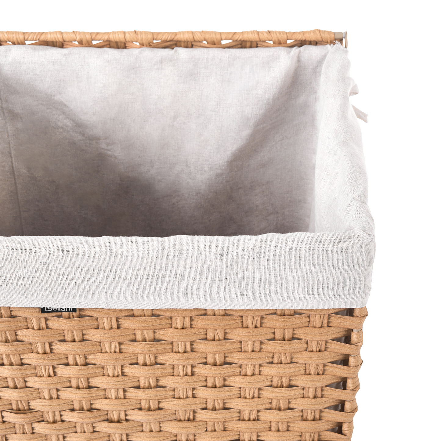 Brown Laundry Basket With Lid Removable Liner 83L