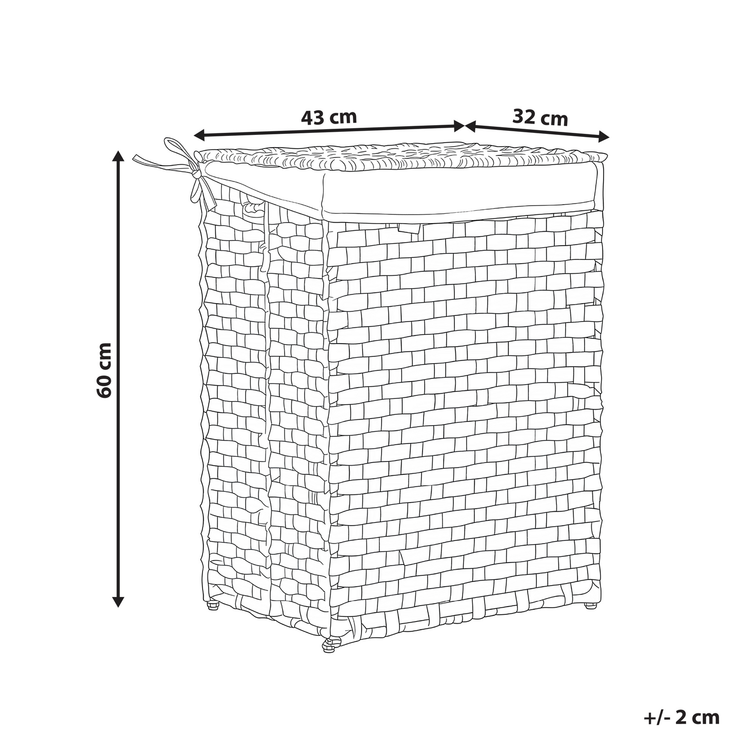 Brown Laundry Basket With Lid Removable Liner 83L