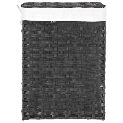 Laundry Basket With Lid And Removable Liner 83L Black