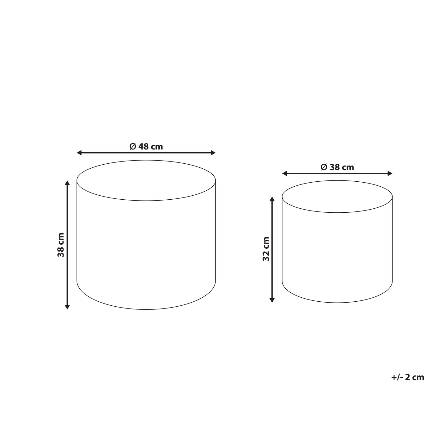 Travertine Effect Round Coffee Tables Set of 2 Small and Medium for Living Room