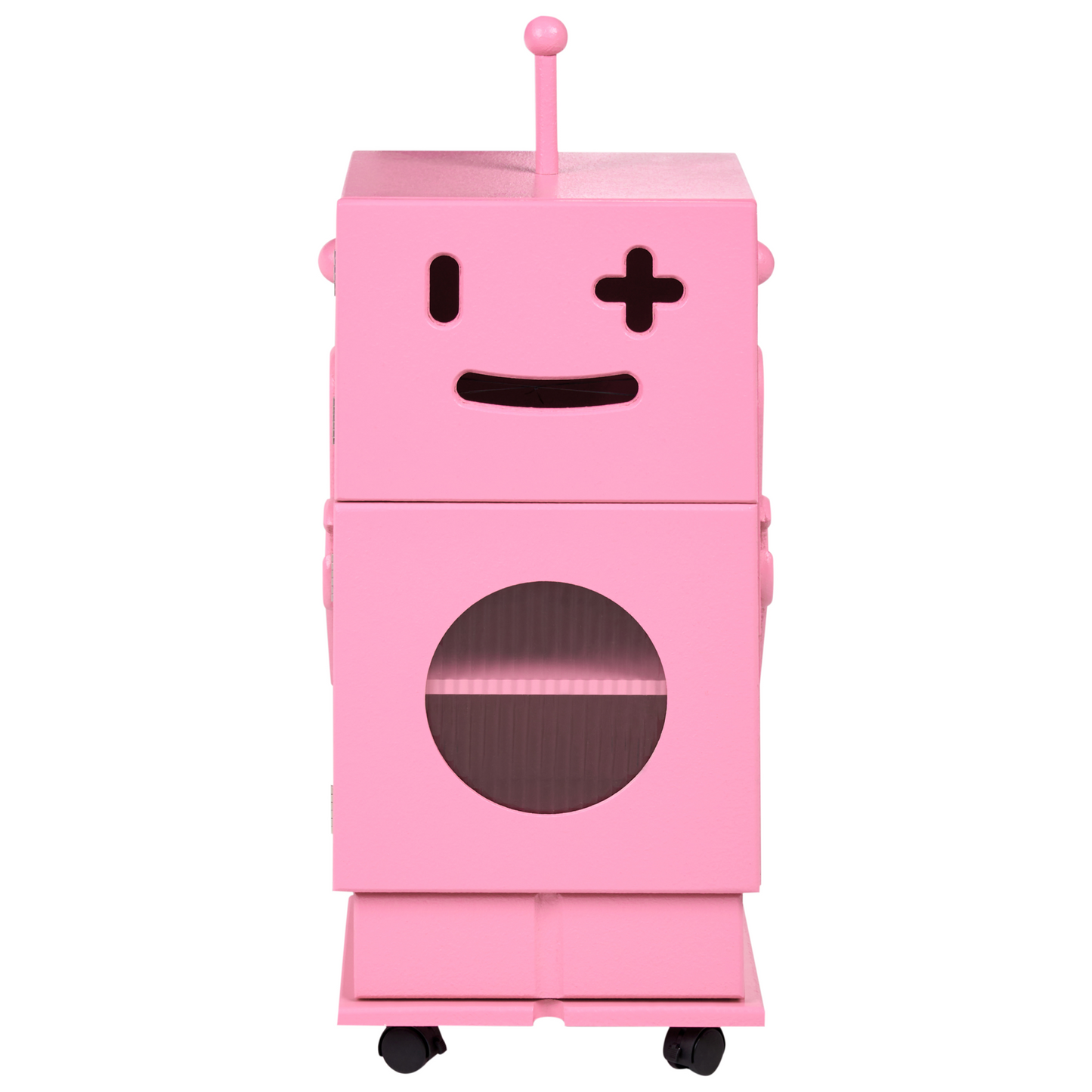 RoboKids Pink Robot Cabinet On Wheels 3 Shelves 1 Drawer