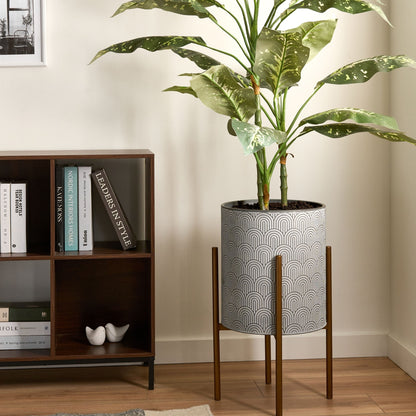 Plant Stand Light Grey Iron 31 x 31 x 58cm Indoor Metal