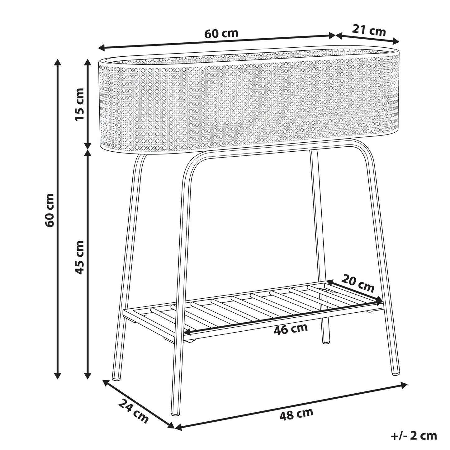 Raised Planter Box Black Elevated Metal Shelf