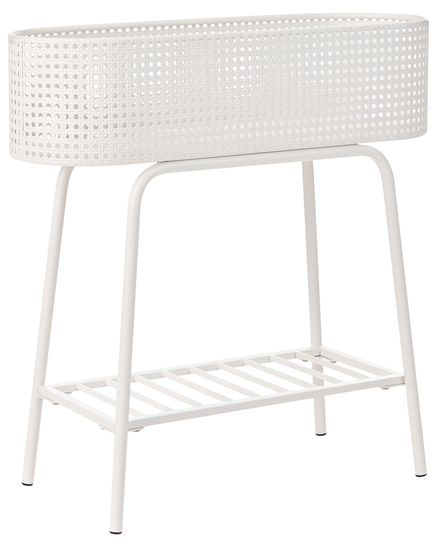 Raised Planter Box White Elevated Pot With Shelf