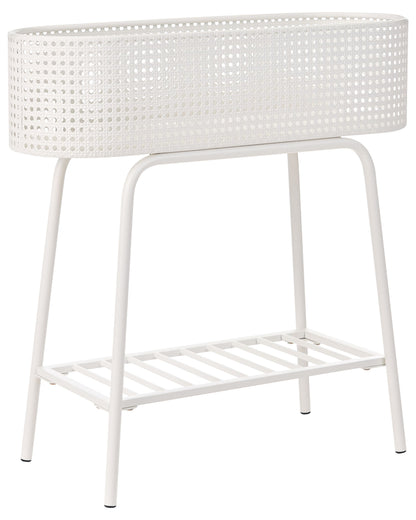 Raised Planter Box White Elevated Pot With Shelf