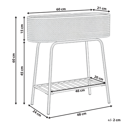 Raised Planter Box White Elevated Pot With Shelf